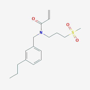 molecular formula C17H25NO3S B2992104 N-(3-Methylsulfonylpropyl)-N-[(3-propylphenyl)methyl]prop-2-enamide CAS No. 2411248-19-4