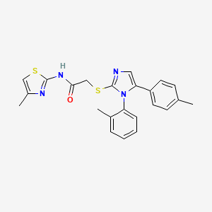 N-(4-methylthiazol-2-yl)-2-((1-(o-tolyl)-5-(p-tolyl)-1H-imidazol-2-yl)thio)acetamide