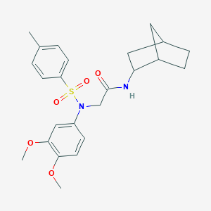 molecular formula C24H30N2O5S B299212 N-bicyclo[2.2.1]hept-2-yl-2-{3,4-dimethoxy[(4-methylphenyl)sulfonyl]anilino}acetamide 