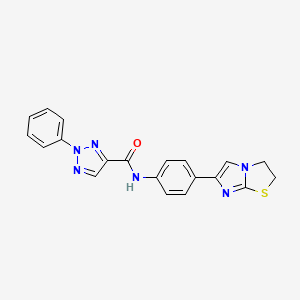 molecular formula C20H16N6OS B2992134 N-(4-(2,3-二氢咪唑并[2,1-b]噻唑-6-基)苯基)-2-苯基-2H-1,2,3-三唑-4-甲酰胺 CAS No. 1211669-58-7