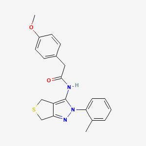 2-(4-methoxyphenyl)-N-(2-(o-tolyl)-4,6-dihydro-2H-thieno[3,4-c]pyrazol-3-yl)acetamide