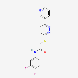 molecular formula C17H12F2N4OS B2992142 N-(3,4-difluorophenyl)-2-(6-pyridin-3-ylpyridazin-3-yl)sulfanylacetamide CAS No. 872987-74-1