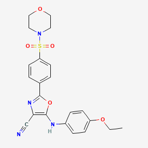 molecular formula C22H22N4O5S B2992144 5-[(4-Ethoxyphenyl)amino]-2-[4-(morpholin-4-ylsulfonyl)phenyl]-1,3-oxazole-4-carbonitrile CAS No. 941244-72-0