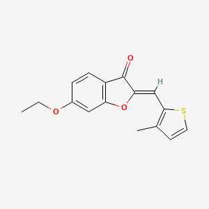 molecular formula C16H14O3S B2992148 (Z)-6-ethoxy-2-((3-methylthiophen-2-yl)methylene)benzofuran-3(2H)-one CAS No. 620547-19-5