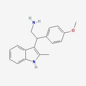 molecular formula C18H20N2O B2992157 2-(4-methoxyphenyl)-2-(2-methyl-1H-indol-3-yl)ethanamine CAS No. 1019108-20-3