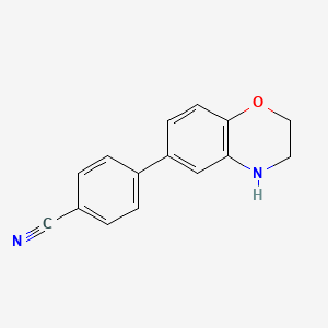 molecular formula C15H12N2O B2992163 4-(3,4-Dihydro-2H-1,4-benzoxazin-6-yl)benzonitrile CAS No. 2344678-34-6