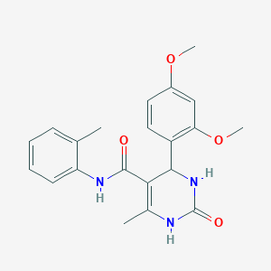 molecular formula C21H23N3O4 B2992168 4-(2,4-dimethoxyphenyl)-6-methyl-2-oxo-N-(o-tolyl)-1,2,3,4-tetrahydropyrimidine-5-carboxamide CAS No. 421575-71-5