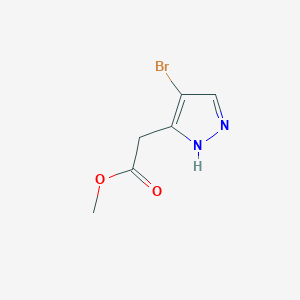 molecular formula C6H7BrN2O2 B2992170 Methyl 2-(4-bromo-1H-pyrazol-5-yl)acetate CAS No. 2091131-43-8