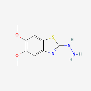 molecular formula C9H11N3O2S B2992171 2-Hydrazino-5,6-dimethoxy-1,3-benzothiazole CAS No. 356062-93-6