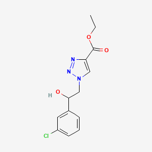 molecular formula C13H14ClN3O3 B2992184 ethyl 1-[2-(3-chlorophenyl)-2-hydroxyethyl]-1H-1,2,3-triazole-4-carboxylate CAS No. 1403233-58-8