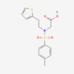 molecular formula C15H17NO4S2 B2992187 2-[(4-methylphenyl)sulfonyl-(2-thiophen-2-ylethyl)amino]acetic Acid CAS No. 102996-97-4