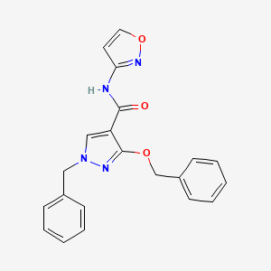 molecular formula C21H18N4O3 B2992192 1-苄基-3-(苄氧基)-N-(异恶唑-3-基)-1H-吡唑-4-甲酰胺 CAS No. 1013769-62-4