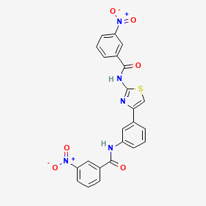 3-nitro-N-(4-(3-(3-nitrobenzamido)phenyl)thiazol-2-yl)benzamide