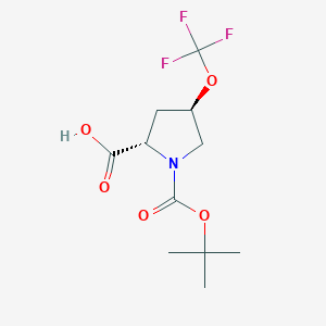 molecular formula C11H16F3NO5 B2992197 (2S,4R)-1-[(2-Methylpropan-2-yl)oxycarbonyl]-4-(trifluoromethoxy)pyrrolidine-2-carboxylic acid CAS No. 2287237-19-6