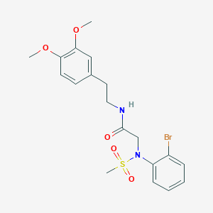 molecular formula C19H23BrN2O5S B299220 2-[2-bromo(methylsulfonyl)anilino]-N-[2-(3,4-dimethoxyphenyl)ethyl]acetamide 