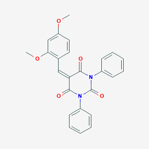 molecular formula C25H20N2O5 B2992206 5-[(2,4-Dimethoxyphenyl)methylidene]-1,3-diphenyl-1,3-diazinane-2,4,6-trione CAS No. 313953-82-1