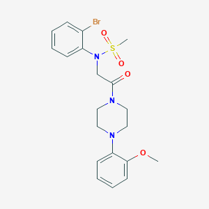 molecular formula C20H24BrN3O4S B299221 N-(2-bromophenyl)-N-{2-[4-(2-methoxyphenyl)piperazin-1-yl]-2-oxoethyl}methanesulfonamide 