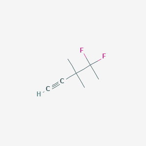 molecular formula C7H10F2 B2992210 4,4-二氟-3,3-二甲基戊-1-炔 CAS No. 2228613-37-2