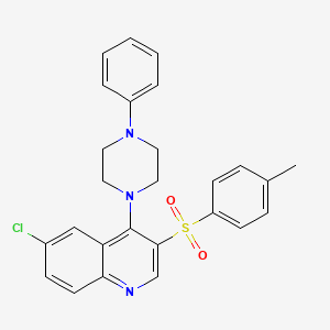 molecular formula C26H24ClN3O2S B2992217 6-氯-3-(4-甲基苯基)磺酰基-4-(4-苯基哌嗪-1-基)喹啉 CAS No. 866866-34-4