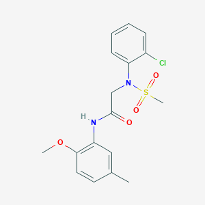 molecular formula C17H19ClN2O4S B299223 2-[2-chloro(methylsulfonyl)anilino]-N-(2-methoxy-5-methylphenyl)acetamide 