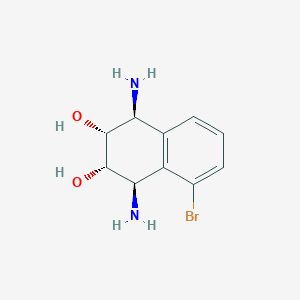 molecular formula C10H13BrN2O2 B2992236 (1R,2S,3R,4S)-1,4-diamino-5-bromo-1,2,3,4-tetrahydronaphthalene-2,3-diol (racemic) CAS No. 1998128-32-7