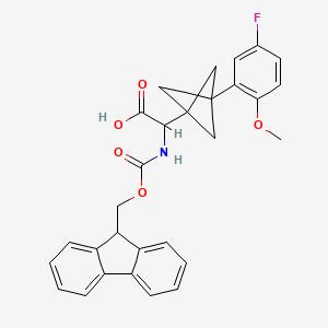 2-(9H-Fluoren-9-ylmethoxycarbonylamino)-2-[3-(5-fluoro-2-methoxyphenyl)-1-bicyclo[1.1.1]pentanyl]acetic acid