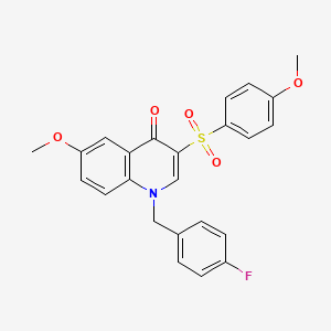 1-[(4-Fluorophenyl)methyl]-6-methoxy-3-(4-methoxyphenyl)sulfonylquinolin-4-one