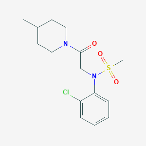 molecular formula C15H21ClN2O3S B299225 N-(2-chlorophenyl)-N-[2-(4-methyl-1-piperidinyl)-2-oxoethyl]methanesulfonamide 