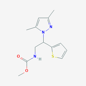 methyl (2-(3,5-dimethyl-1H-pyrazol-1-yl)-2-(thiophen-2-yl)ethyl)carbamate