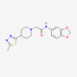 N-(benzo[d][1,3]dioxol-5-yl)-2-(4-(5-methyl-1,3,4-thiadiazol-2-yl)piperidin-1-yl)acetamide