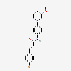 molecular formula C21H25BrN2O2 B2992273 3-(4-Bromophenyl)-N-[4-(3-methoxypiperidin-1-YL)phenyl]propanamide CAS No. 1797701-81-5
