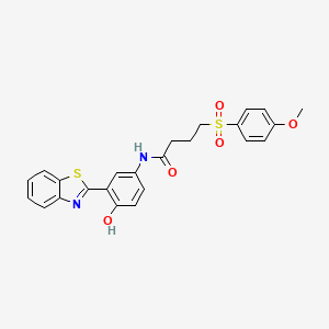 molecular formula C24H22N2O5S2 B2992274 N-(3-(苯并[d]噻唑-2-基)-4-羟基苯基)-4-((4-甲氧基苯基)磺酰基)丁酰胺 CAS No. 941967-69-7