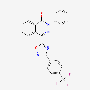 molecular formula C23H13F3N4O2 B2992275 2-苯基-4-{3-[4-(三氟甲基)苯基]-1,2,4-恶二唑-5-基}酞嗪-1(2H)-酮 CAS No. 1291872-25-7