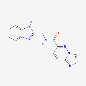 molecular formula C15H12N6O B2992297 N-(1H-Benzimidazol-2-ylmethyl)imidazo[1,2-b]pyridazine-6-carboxamide CAS No. 2415621-08-6