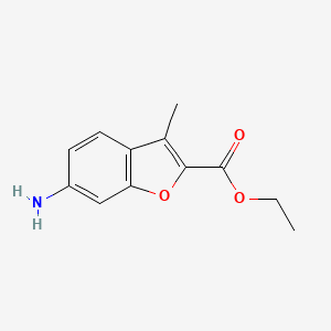 molecular formula C12H13NO3 B2992300 Ethyl 6-amino-3-methyl-1-benzofuran-2-carboxylate CAS No. 897614-72-1