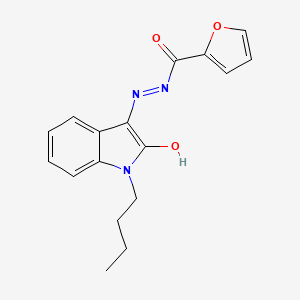 (Z)-N'-(1-butyl-2-oxoindolin-3-ylidene)furan-2-carbohydrazide