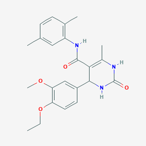 molecular formula C23H27N3O4 B2992316 N-(2,5-dimethylphenyl)-4-(4-ethoxy-3-methoxyphenyl)-6-methyl-2-oxo-1,2,3,4-tetrahydropyrimidine-5-carboxamide CAS No. 905775-80-6