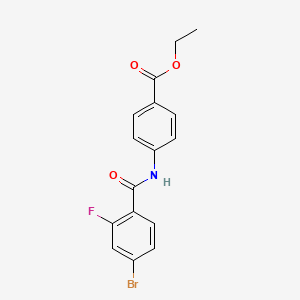 molecular formula C16H13BrFNO3 B2992319 Ethyl 4-[(4-bromo-2-fluorobenzoyl)amino]benzoate CAS No. 330677-55-9