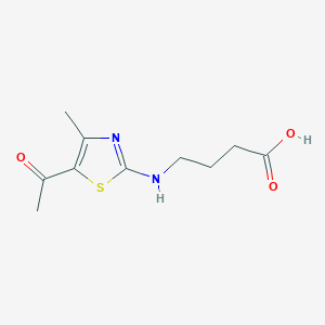 molecular formula C10H14N2O3S B2992323 4-[(5-acetyl-4-methyl-1,3-thiazol-2-yl)amino]butanoic Acid CAS No. 871217-41-3