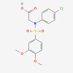 molecular formula C16H16ClNO6S B2992333 N-(4-chlorophenyl)-N-[(3,4-dimethoxyphenyl)sulfonyl]glycine CAS No. 713501-82-7