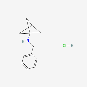 molecular formula C12H16ClN B2992345 N-Benzylbicyclo[1.1.1]pentan-1-amine hydrochloride CAS No. 2187435-43-2