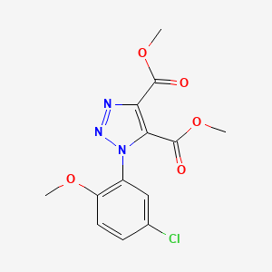 molecular formula C13H12ClN3O5 B2992369 dimethyl 1-(5-chloro-2-methoxyphenyl)-1H-1,2,3-triazole-4,5-dicarboxylate CAS No. 895650-47-2