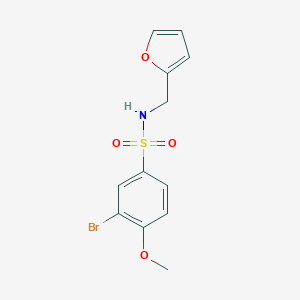 molecular formula C12H12BrNO4S B299237 3-bromo-N-(furan-2-ylmethyl)-4-methoxybenzenesulfonamide 