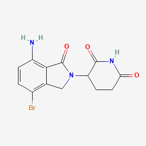molecular formula C13H12BrN3O3 B2992373 3-(4-Amino-7-bromo-3-oxo-1H-isoindol-2-yl)piperidine-2,6-dione CAS No. 2551116-38-0