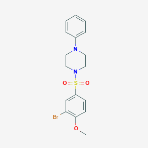 molecular formula C17H19BrN2O3S B299238 1-[(3-Bromo-4-methoxyphenyl)sulfonyl]-4-phenylpiperazine 