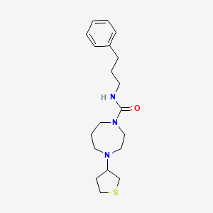 molecular formula C19H29N3OS B2992380 N-(3-phenylpropyl)-4-(tetrahydrothiophen-3-yl)-1,4-diazepane-1-carboxamide CAS No. 2310104-59-5