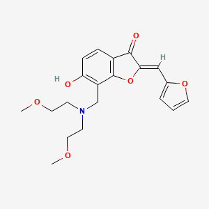 molecular formula C20H23NO6 B2992384 (Z)-7-((bis(2-methoxyethyl)amino)methyl)-2-(furan-2-ylmethylene)-6-hydroxybenzofuran-3(2H)-one CAS No. 896075-58-4