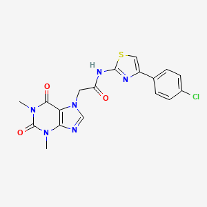 N-[4-(4-chlorophenyl)-1,3-thiazol-2-yl]-2-(1,3-dimethyl-2,6-dioxopurin-7-yl)acetamide