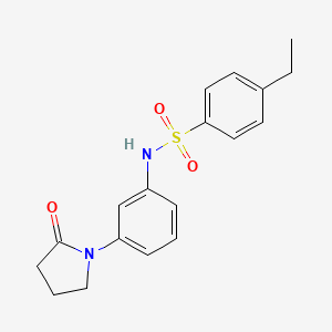 molecular formula C18H20N2O3S B2992395 4-ethyl-N-(3-(2-oxopyrrolidin-1-yl)phenyl)benzenesulfonamide CAS No. 941872-06-6