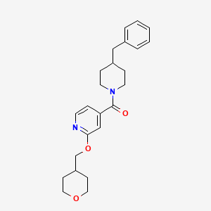 molecular formula C24H30N2O3 B2992397 (4-benzylpiperidin-1-yl)(2-((tetrahydro-2H-pyran-4-yl)methoxy)pyridin-4-yl)methanone CAS No. 2034242-57-2